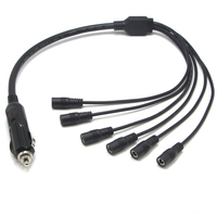 Adaptateur allume-cigare 12V pour voiture vers câble de raccordement femelle DC 5,5 mm x 2,1 mm avec fusible 10A isolé en PVC pour caméra embarquée