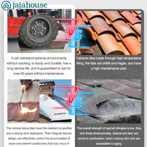 Tuile de toiture en acier revêtue de copeaux de pierre haute résistance, anti-bruit et résistante aux intempéries pour maison à structure en <span class=keywords><strong>bois</strong></span> - Product Image 6