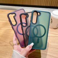 Étui de téléphone magnétique de luxe pour Samsung S25 S24 S23 Ultra S22 Plus étuis mat clair aimant couverture de charge sans fil