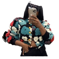 Offre Spéciale nouveau automne et hiver fleur Jacquard épaissi chaud tricoté Cardigan dames pull manteau