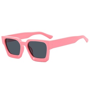 Lunettes de soleil de luxe pour femmes, monture carrée épaisse en PC, protection UV400, rose tendance, Gafas De Sol - Product Image 5