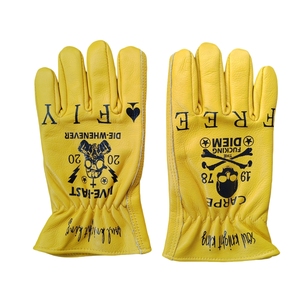 Guantes de motociclismo de cuero genuino de vaca-Guantes DE TRABAJO antideslizantes duraderos para hombres y mujeres - Product Image 1