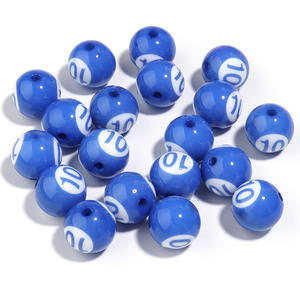 Bricolage populaire matériaux faits à la main trou vertical couleur acrylique perles de billard conception numérique perles faites à la main - Product Image 4