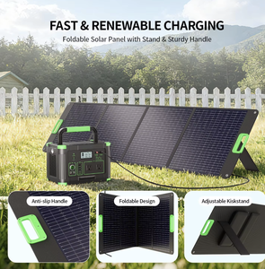 Estación de Energía Solar Portátil de 200W, Cargador Plegable de Alta Eficiencia (23.5%), 4 Soportes, Resistente al Agua IP65 - Product Image 1