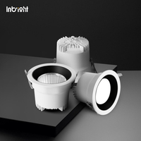 Plafonnier LED COB encastré haute luminosité 15W-35W CRI90 UGR<19 avec grille en nid d'abeille en option pour hôtel