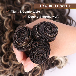 Extensions de cheveux synthétiques Julianna Wholesale : Pack unique de mèches ondulées et bouclées en fibres protéinées bio, tissées en trame - Product Image 2