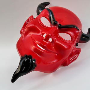 Máscara de cuernos de toro macabro, cara de Diablo <span class=keywords><strong>rojo</strong></span> siniestro, accesorio de Cosplay aterrador de Halloween, disfraz de miedo para fiesta espeluznante - Product Image 3