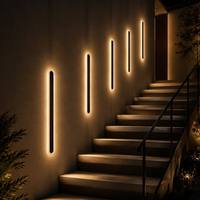 Applique murale LED linéaire nordique en fer doré, lampe longue 60cm 80cm 100cm 120cm, CRI90, dimmable, pour fond TV et escalier