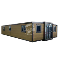 Version améliorée Conteneur extensible 20 pieds 40 pieds Maisons conteneurs 2 chambres Bâtiment de bureau préfabriqué Magasin Design moderne CE