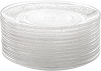 Lot de 12 assiettes en verre de luxe Offre Spéciale pour salade de fruits et apéritif, assiettes à collation, ensemble de vaisselle en verre avec un beau motif sculpté