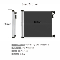 Mise à niveau de la barrière de sécurité rétractable en maille PVC pour les escaliers Clôture de porte extensible adaptée aux animaux domestiques Confortable Sûr Plastique Aluminium