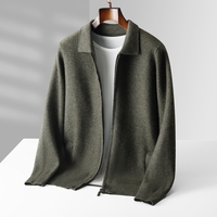 Cardigan en laine tricotée pour homme, manches longues, mode décontractée automne-hiver, logo personnalisé disponible, support OEM/ODM.