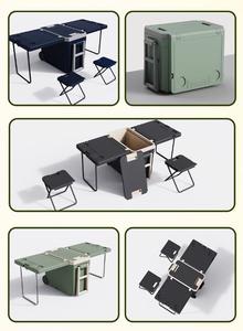 Mesa plegable multifuncional para acampar al aire libre 46L hecha a medida, barbacoa portátil, Incubadora de <span class=keywords><strong>Picnic</strong></span>, barra de mesa, silla, enfriador moderno - Product Image 2