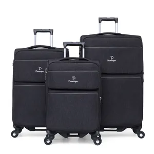 फैक्टरी प्रत्यक्ष बिक्री क्लासिक 4 स्पिनर पहियों 1 में 3 टुकड़े कपड़े ट्राली यात्रा सामान सूटकेस बैग सेट के लिए लंबी यात्रा