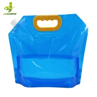 JIACHENG Sac d'eau pliable portable en plastique LDPE transparent de 5 litres avec bec verseur pour le stockage et la randonnée