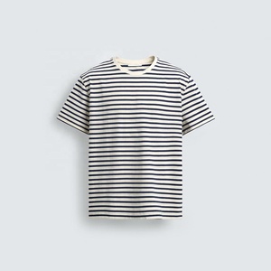 T-shirt en coton décontracté pour <span class=keywords><strong>homme</strong></span> avec logo personnalisé, coupe régulière, qualité supérieure, rayures de designer, vente en gros - Product Image 2