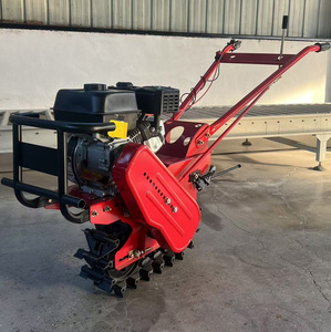 Red Mini <b>Tiller</b> Cultivator with Attachments for <b>Soil</b> Cultivation and Farming - Product Image 3