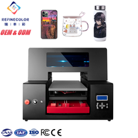 Refinecolor Meilleure Vente Imprimante UV DTF A3 à Plat pour Bouteilles en Verre, Tasses, Autocollants, Coques de Téléphone, Balles de Golf, Gobelets