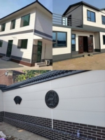 Panneau mural extérieur isolé pour villa, panneau sandwich en polyuréthane, base en aluminium/acier, résistant à l'eau et au feu, garantie 5 ans