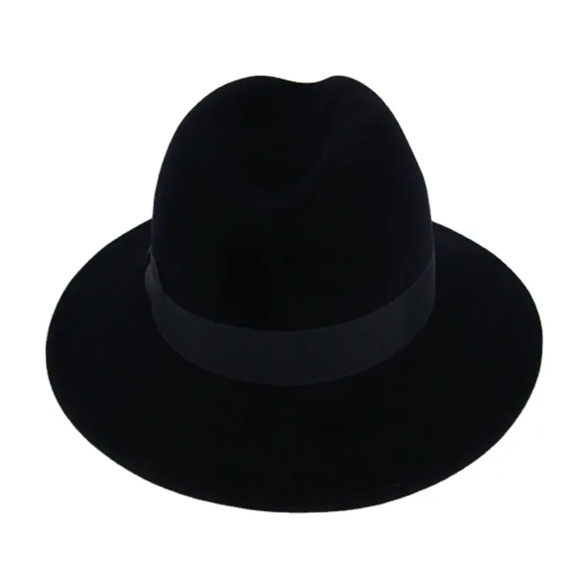 Hot Sale Eco-Friendly Felt Fedora Black Hat 100% Australian Wool Fashion Hat