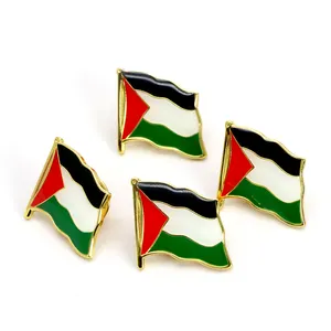 Épingles en métal directement usine personnalisée ronde Palestine Badge Pin émail Palestine drapeau émail blanc époxy épinglette