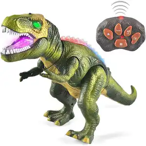 子供のためのRcウォーキングLed恐竜ロボットおもちゃリアルなT-rex電気ウォーキングダンスバトルリモコンアニマル