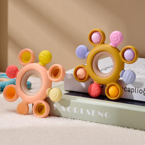 Wolife diseño Original sin Bpa no tóxico haya madera silicona timón mordedor conjunto sensorial masticar <span class=keywords><strong>juguete</strong></span> <span class=keywords><strong>para</strong></span> niños pequeños bebés - Product Image 3