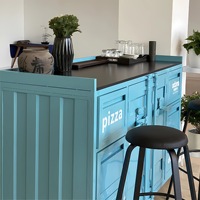 Ensemble de meubles de bar et de buffet en métal personnalisable de style industriel rétro pour café, salle à manger