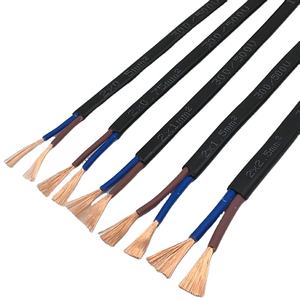 Câble automobile plat à double cœur à paroi mince CU 0,5 mm2 0,75 mm2 1 mm2 1,5 mm2 2,5 mm2, fil électrique flexible noir - Product Image 1