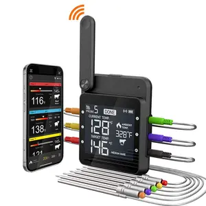 Nc01 Nieuwe Bluetooth Type C Oplaadbare Draadloze Vlees Bbq Grill Thermometer Koken 6 Kanalen Tegelijkertijd