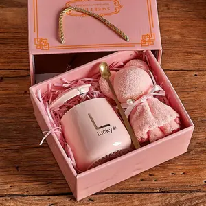 Creative Cup Souvenir Set Ceramic Water Cup Gift Opening Gift Towel Bear Small Fan Mug Gift Box