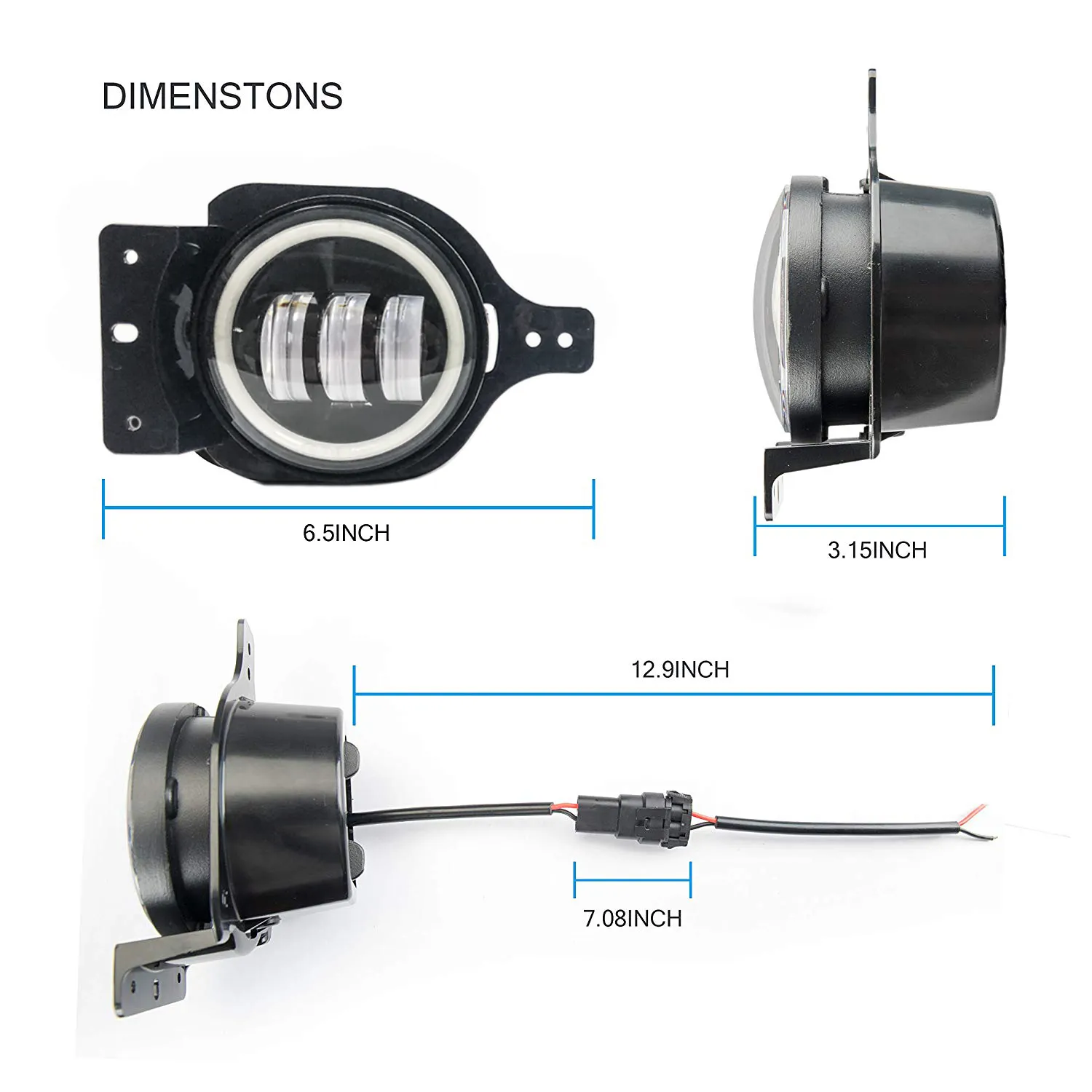 RGB lampu kabut led 4 inci, lampu kabut off road dengan DRL led, lampu kabut dengan remote dan kontrol aplikasi untuk Jeep Wrangler JL