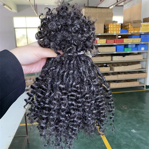 Cheveux Naturel Locks Naturels 100% mèches humaines vente en gros Belle <span class=keywords><strong>Curly</strong></span> Locs Extensions Dreadlocks flexibles - Product Image 2
