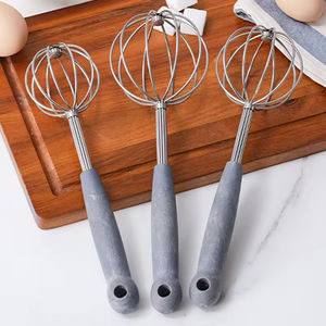 <span class=keywords><strong>Fouet</strong></span> à boules en acier inoxydable avec poignée tubulaire, batteur à œufs manuel, outil de pâtisserie multifonctionnel, compatible lave-vaisselle, vente en gros - Product Image 2