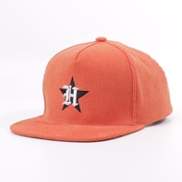 Pabrik Topi Mswin Menjual Topi Snapback Berbahan Corduroy Berkualitas Tinggi dengan Bordir Timbul Kustom, Profil Sedang, 5 Panel, dan Terstruktur.