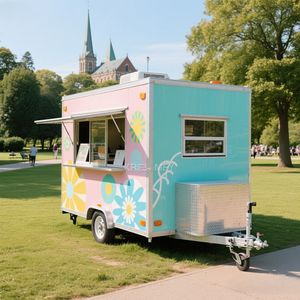 Chariot de nourriture mobile personnalisé OEM ODM coloré 2025, camion de nourriture, remorque avec cuisine complète équipée - Product Image 2