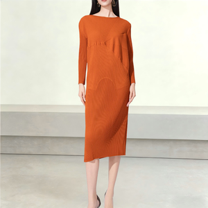 <span class=keywords><strong>Robe</strong></span> plissée sur mesure OEM ODM, directement de l'usine, <span class=keywords><strong>robe</strong></span> midi asymétrique froncée, respirante, multi-occasions, robes pour femmes en gros - Product Image 1