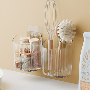 Rong Ling Wall Mounted <b>Toothbrush</b> <b>Holder</b> Clear Circular With Strong Adhesive For Bathroom Storage - Product Image 3