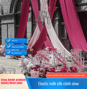 ستارة خلفية لمنصة الزفاف من قماش مطاطي، ديكور سقف من الحرير الحليبي، ستارة للحفلات بالجملة - Product Image 2