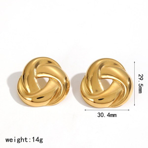 Pendientes de tuerca vintage con diseño geométrico sencillo estilo western para mujer, de oro de 18k, que no se deslustran, joyería de diseñador, regalos - Product Image 5