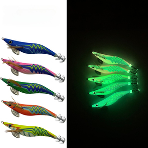 Señuelo de pesca luminoso Night <span class=keywords><strong>Glow</strong></span> Luya Wood Shrimp 3.5 para calamar <span class=keywords><strong>EGI</strong></span> JIG con anzuelo - Product Image 2