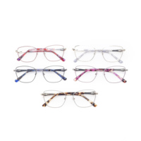 Vente en gros de montures optiques en métal plaqué IP, lunettes rétro œil de chat, logo personnalisé, montures de lunettes pour femmes de haute qualité