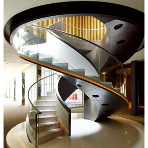 TL cầu thang xoắn ốc trong nhà cầu Thang sắt wiiden cầu thang Đá Cẩm Thạch lan can kính - Product Image 4