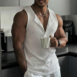Chaleco Casual sin Mangas con Cuello en V para Hombre, Estilo Euroamericano, Verano 2026, Nuevo y Popular, Camiseta Deportiva para Fitness - Product Image 5