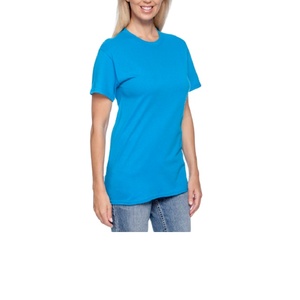 T-shirt décontracté en coton pour femmes respirant Cool court longueur été motif solide grande taille Logo nouveauté prix de gros BD - Product Image 1