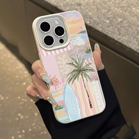 Nouvelle Coque de Téléphone Portable en TPU Style Vacances, Étui en Cuir Tendance, Coque Arrière pour iPhone 16 15 17 Air 18 Pro Max