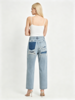 Jean en denim taille haute extensible coupe large pour femme grande taille – Vente directe usine, livraison rapide, faible MOQ 2026