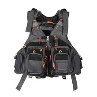 Gilet de pêche multifonctionnel portable en polyester avec flottabilité détachable, idéal pour la pêche à la ligne, en bord de mer, en bateau et en mer