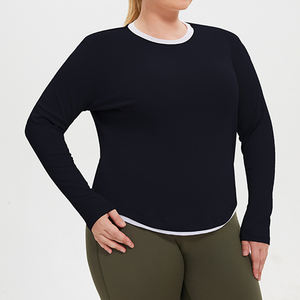 Camisetas de Manga Larga <span class=keywords><strong>para</strong></span> Mujer, Transpirables, Deportivas, <span class=keywords><strong>para</strong></span> Gimnasio, Yoga, Tallas Grandes, Camisetas de Entrenamiento - Product Image 1