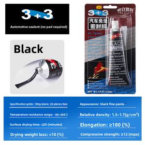 Scellant en silicone pour collecteur de cylindre de moteur de voiture et de moto 3+3, étanche, résistant à la chaleur et à l'huile, sans joint, rouge/bleu/noir/gris - Product Image 4